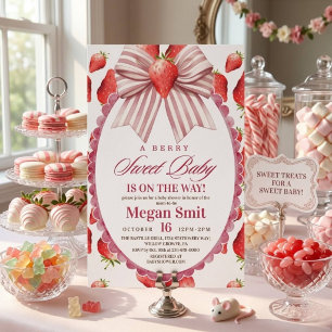 Invitation Une Baby Shower Sucrée aux Fruits Rouges