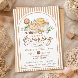 Invitation Une Baby Shower "Un Bébé Est En Train De Brasser" 