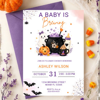 Invitation Une Baby Shower "Un Bébé Est En Train De Brasser"