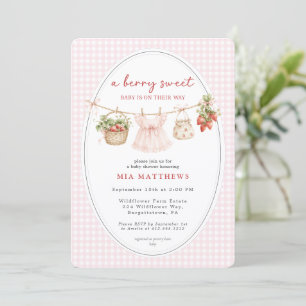 Invitation Une Baby Strawberry Douce Comme un Fruit  Baby Sho