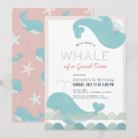 Une baleine d'un bon temps fille rose 1er annivers