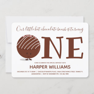 Invitation Une bombe au chocolat chaud 1er anniversaire