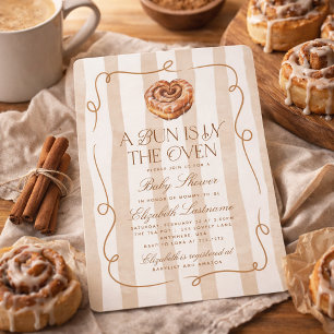 Invitation Une Brioche au Four Thème de Baby Shower Roulé à l