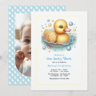 Invitation Une Canette Chanceuse Photo de fête d'anniversaire