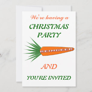 Invitation Une carotte pour Noël Reindeer Custom Party