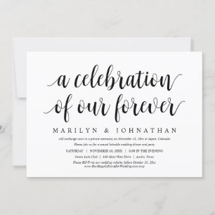 Invitation Une Célébration De Notre Toujours, Mariage Intime