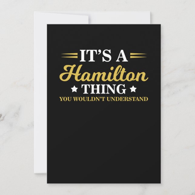 Invitation Une chose de Hamilton que vous ne comprendriez pas (Devant)