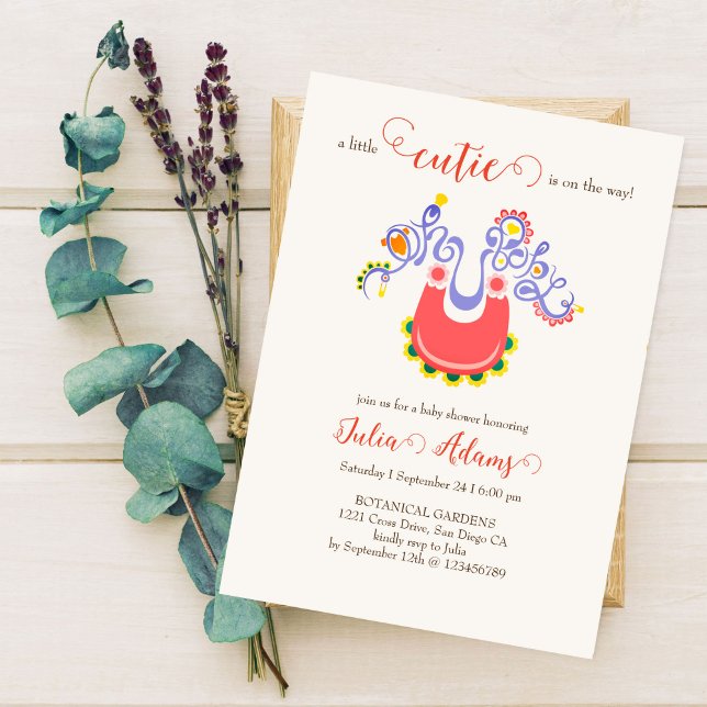 Invitation Une Cutie est en chemin baby shower (Créateur téléchargé)