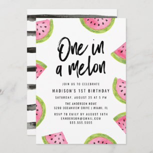Invitation Une dans un Melon 1er fête d'anniversaire