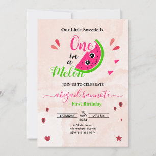 Invitation une dans une petite pastèque de melon sucrée