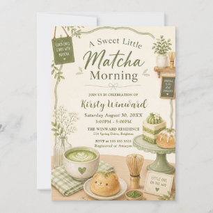 Invitation Une douce Baby Shower au matcha pour un matin