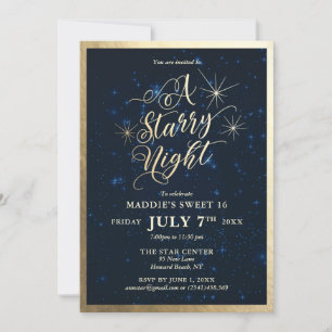 Invitation Une douce nuit étoilée 16 Anniversaire