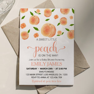 Invitation Une douce petite fille de pêche Baby shower Invita