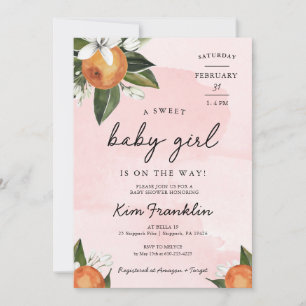 Invitation Une douce petite fille sur le chemin Clementine Or