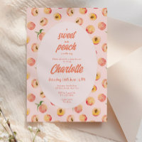 Une douce petite pêche Pastel Baby shower Invitati
