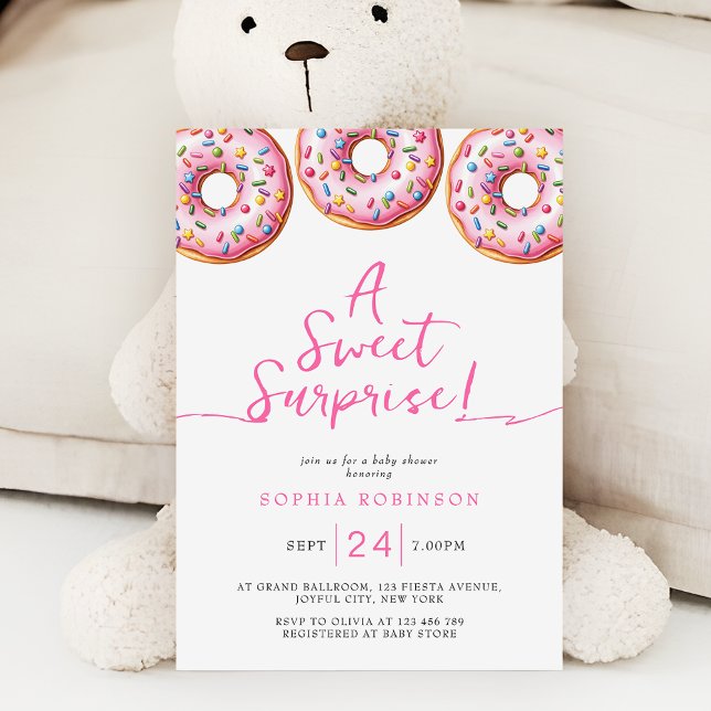 Invitation Une douce surprise saupoudrer les beignets Baby sh (Créateur téléchargé)