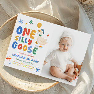 Invitation Une drôle d'oie colorée Enfants Première Photo d'a