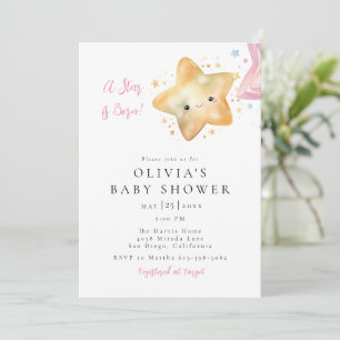 Invitation Une étoile est née Baby shower