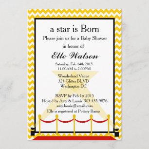 Invitation Une étoile est née Hollywood Baby shower invitatio
