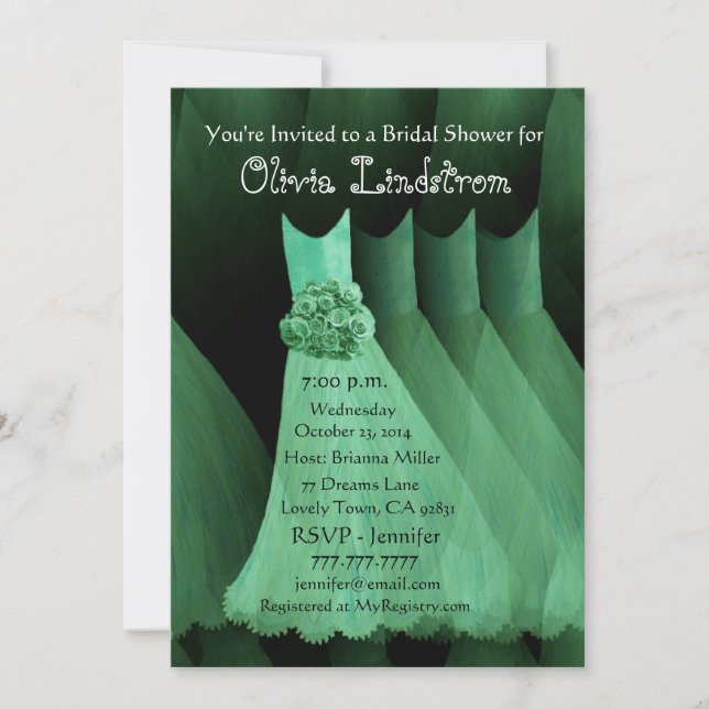 Invitation Une femme de chambre verte s'habille d'une somnole (Devant)