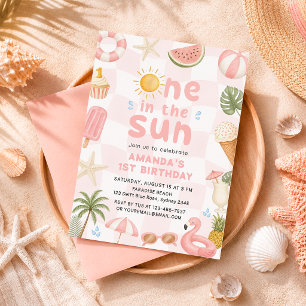 Invitation Une fête d'anniversaire au soleil sur la plage d'é