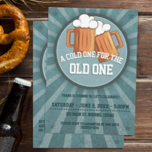 Invitation Une Fête d'Anniversaire Bière Fraîche pour le Vieu
