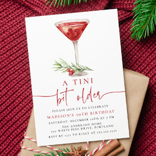 Invitation Une fête d'anniversaire Cranberry Martini Un peu p