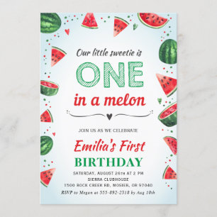 Invitation Une fête d'anniversaire d'été pour la pastèque de 