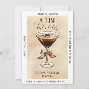 Invitation Une fête d'anniversaire Espresso Martini un peu pl