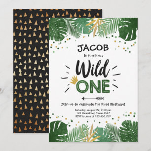 Invitation Une fête d'anniversaire sauvage d'animaux de