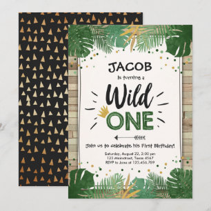 Invitation Une fête d'anniversaire sauvage d'animaux de