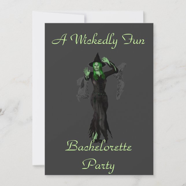 Invitation "Une fête de bachelorette féerique" avec Witch (Devant)