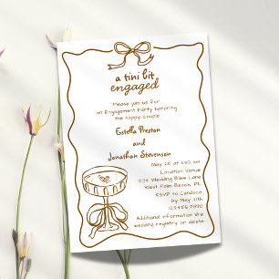 Invitation Une fête de fiançailles au Martini dessiné à la ma