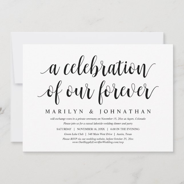 Invitation Une Fête De Notre Évangile, Mariage Et Éternel (Devant)