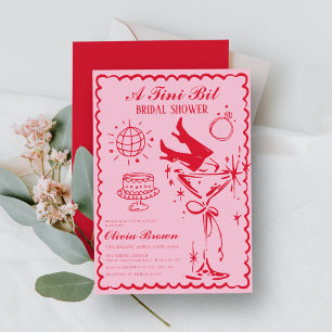 Invitation Une Fête des mariées moderne Tini Bit Wavy Scribbl