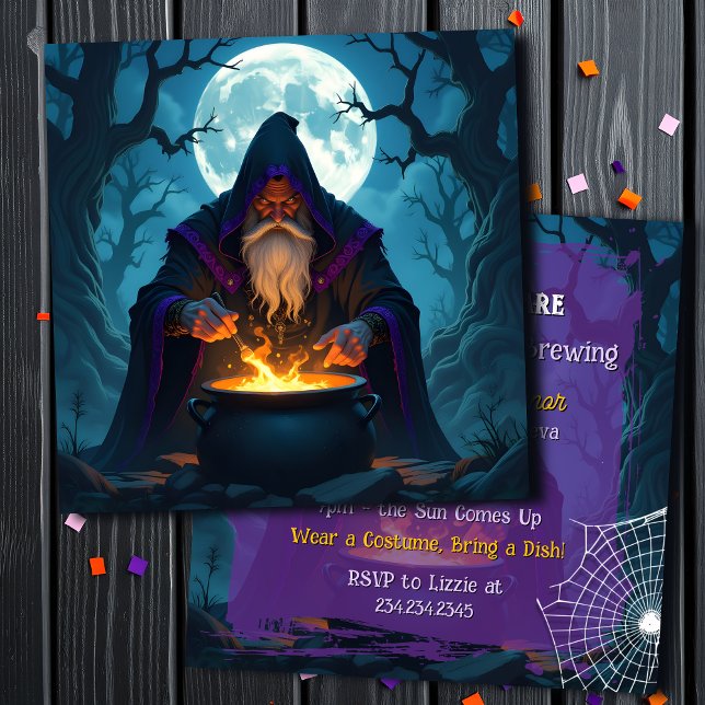 Invitation Une fête d'Halloween se prépare | Déverrouiller (Créateur téléchargé)