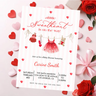Invitation Une Fille Chérie Baby Shower 