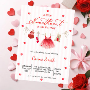 Invitation Une Fille Chérie Baby Shower 