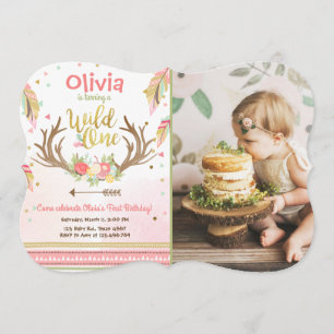 Invitation Une fille sauvage d'anniversaire d'invitation
