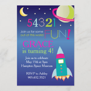 Invitation Une fille sort de ce World Space Party