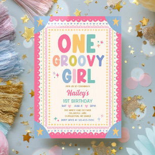 Invitation Une fille super 1er anniversaire fête fantaisiste