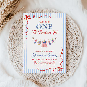 Invitation Une fille tout à fait américaine 4 juillet 1er ann