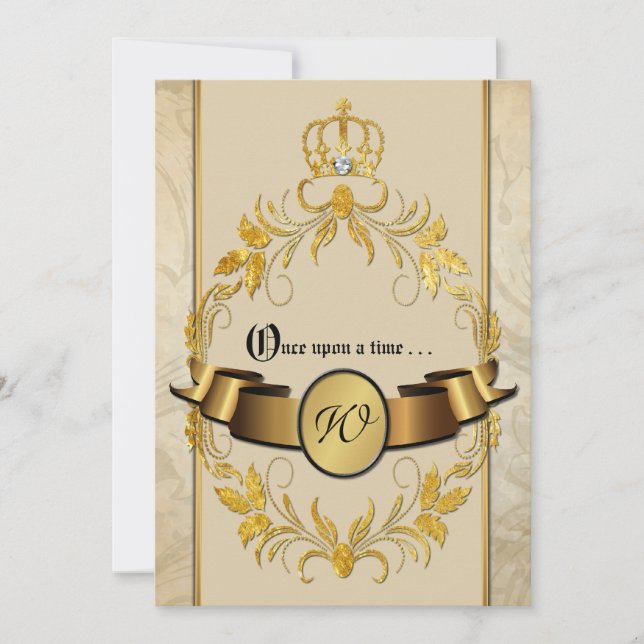 Invitation Une Fois À L'Heure Monogramme Imaginaire Mariage I (Devant)