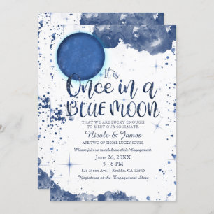 Invitation Une fois dans une Lune Bleue Watecolor douche Fian
