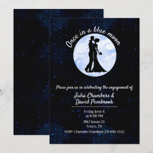 Invitation Une fois en partie de fiançailles de lune bleue