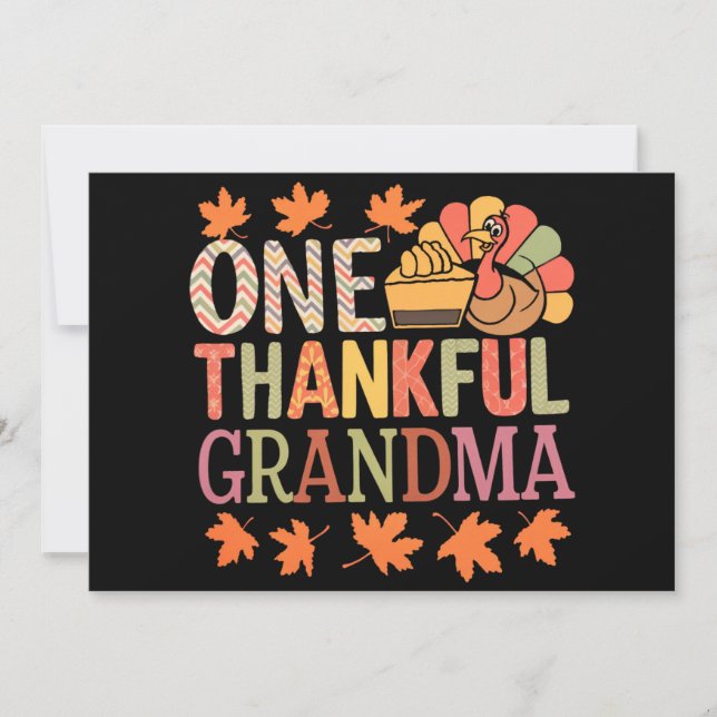 Invitation Une Grandma Nana Turquie Thanksgiving Day (Devant)