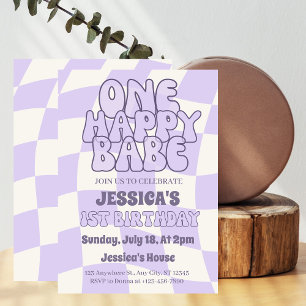 Invitation Une joyeuse petite fille 1er anniversaire personna