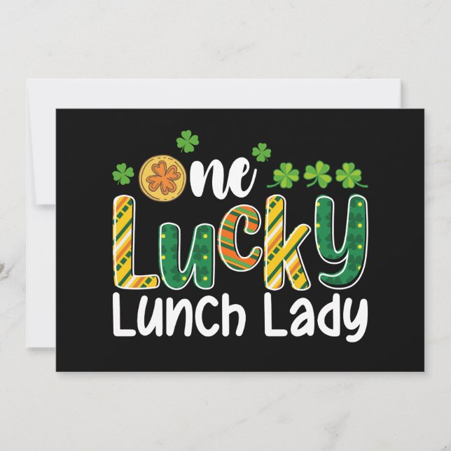 Invitation Une Lucky Lunch Lady School St Patrick's Day (Devant)