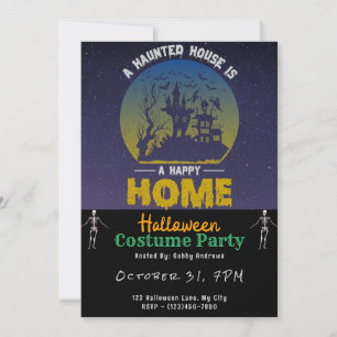 Invitation Une maison hantée est une maison heureuse Hallowee