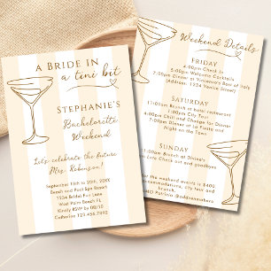 Invitation Une mariée dans un itinéraire de bachelorette un p